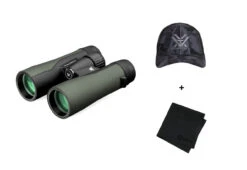 VORTEX Crossfire HD 8x42 Binocular With Logo Black Camo Hat And Microfiber Cleaning Cloth