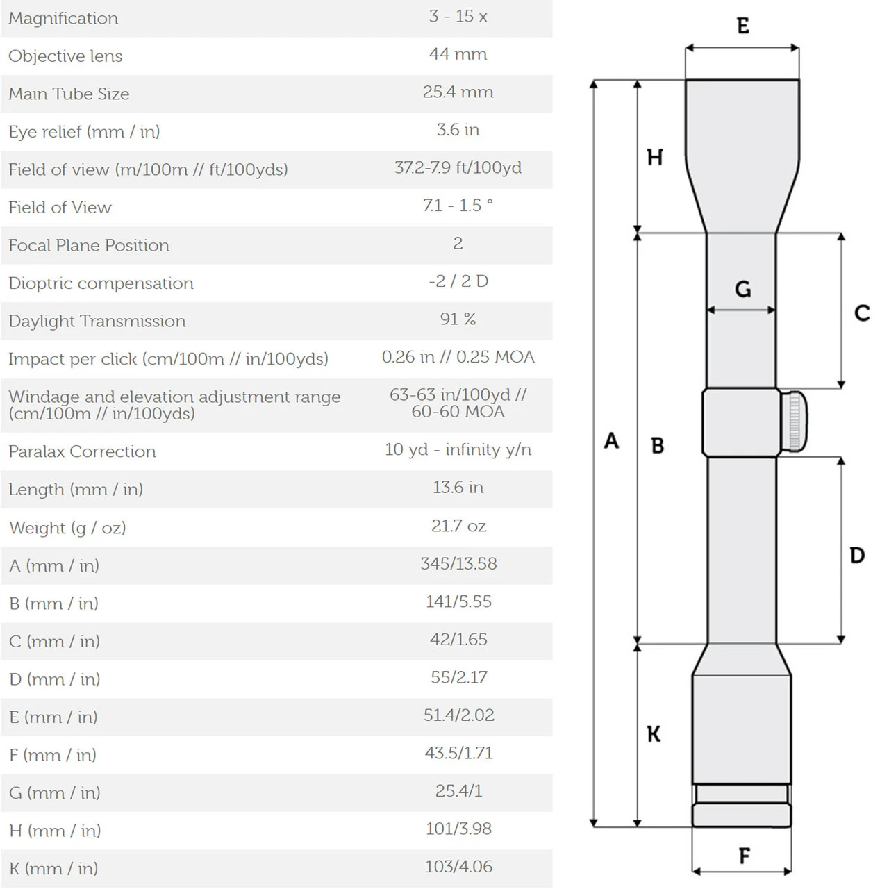 MEOPTA Optika5 3-15x44 Z-Plus Riflescope (1032573) 7 MEOPTA Optika5 3-15x44 Z-Plus Riflescope (1032573) - Image 5