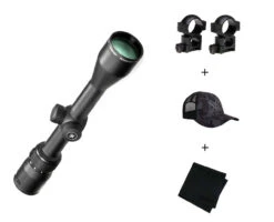 VORTEX Diamondback 4-12x40mm Riflescope W/ High 1in Scope Rings, Black Camo Hat And Microfiber Cloth (VOR-DBK-04-BDC+RING-H+121-53-BCA+MF)