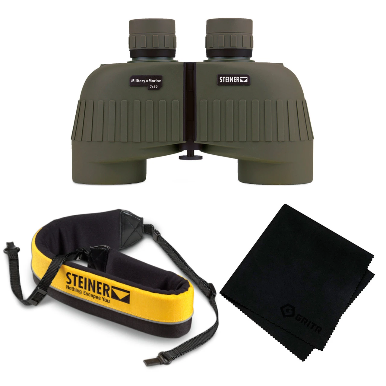 STEINER Military-Marine 7x50 With Yellow Float Strap And Cleaning Cloth Green Binocular (2038+768+MF) 3 STEINER Military-Marine 7x50 With Yellow Float Strap And Cleaning Cloth Green Binocular (2038+768+MF)